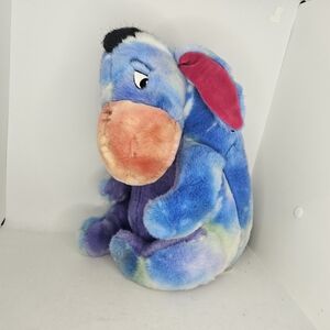 Disney Store Ice Cream Eeyore Plush Stuffed Animal Tie Dye Blue Purple 14 inch. 